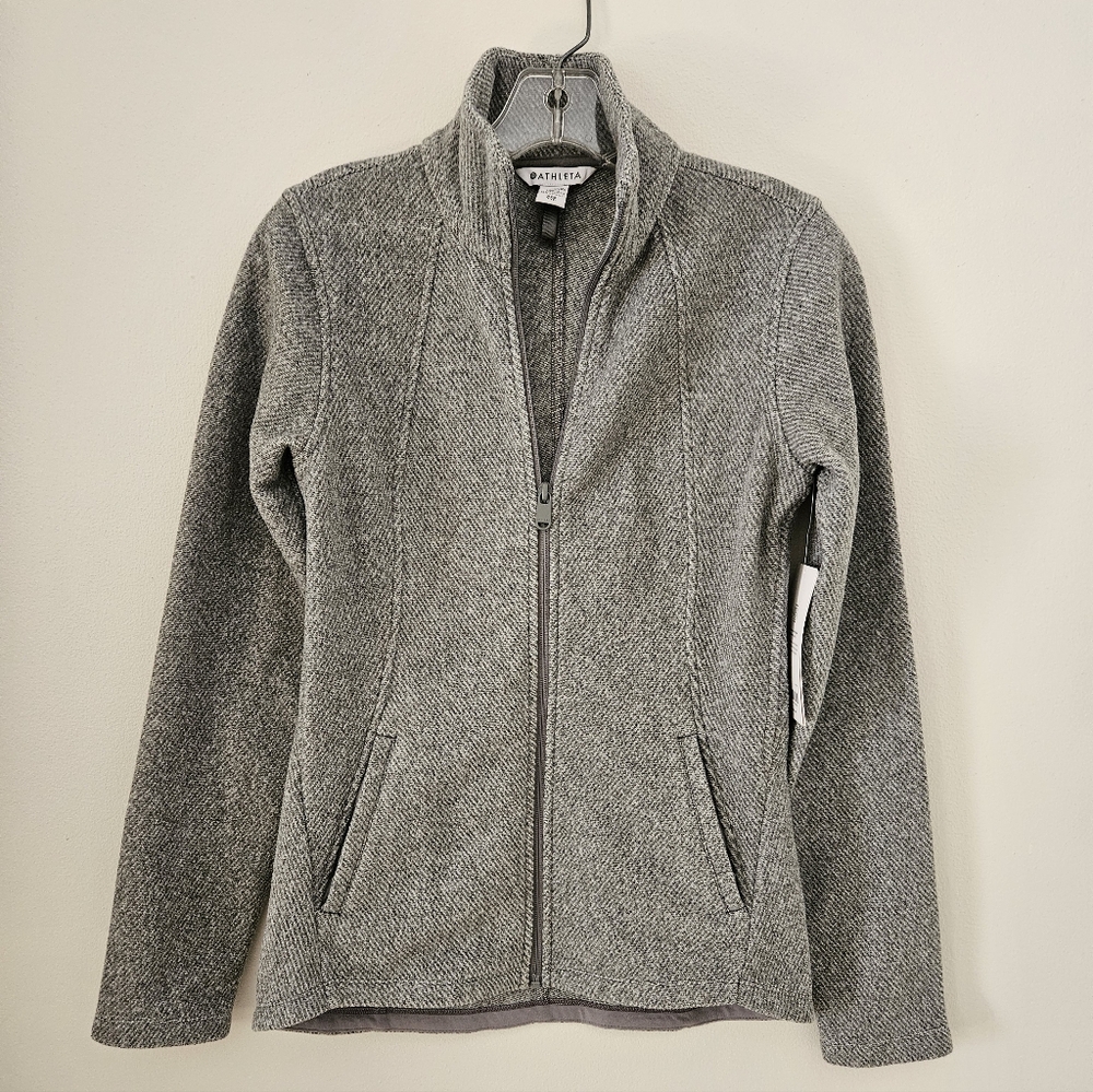 NWT Athleta Stroll Full Zip Gray Jacket Size XXS